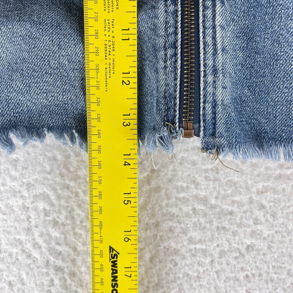 We the Free People Blue Denim A-Line Jean Skirt‎ Womens 100% Cotton Size 26